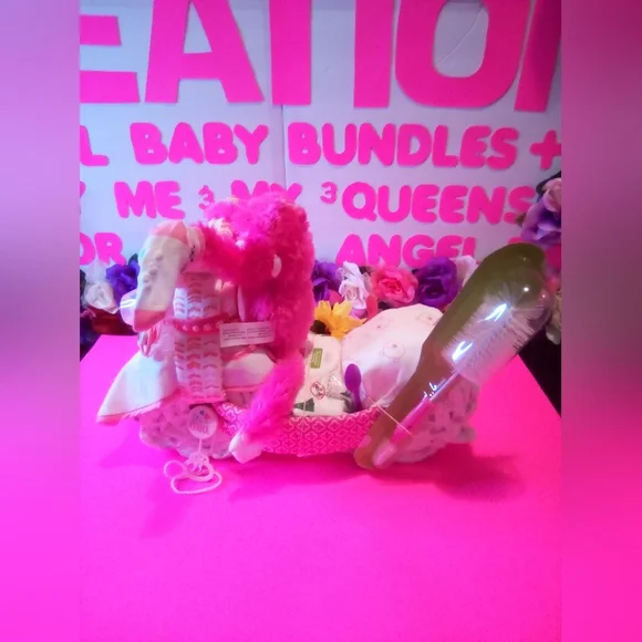 #151ππΌπ¨ ALREADY GONE π¨MOTORCYCLE DIAPER CAKE ("FOR A BABY GIRL") - Picture 10 of 10